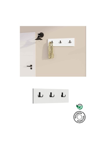 Decormet 3lü Askılık Beyaz Beyaz