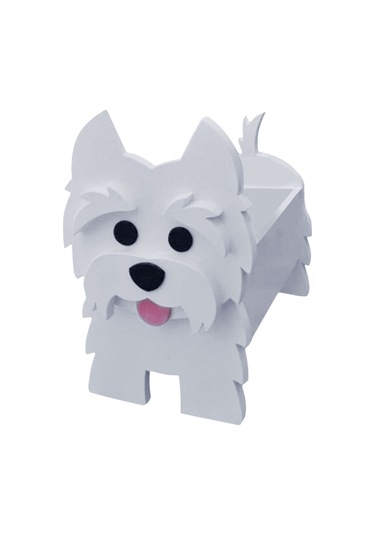 Jeehugo West Highland White Terrier Köpek Figürlü Pvc Bitki Saksısı - Özel Tasarım, 7-10 Gün Hazırlanır, Stoklama Önerilir