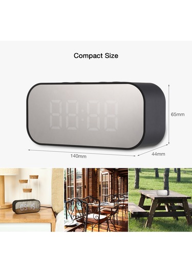 Suofeng Siyah Ultra Portatif Bt 5.0 Hoparlör -免提 Konuşma, Lcd Ekran, Alarm Ve Uyku Modu, 2000mah Pil İle Kaliteli Ses