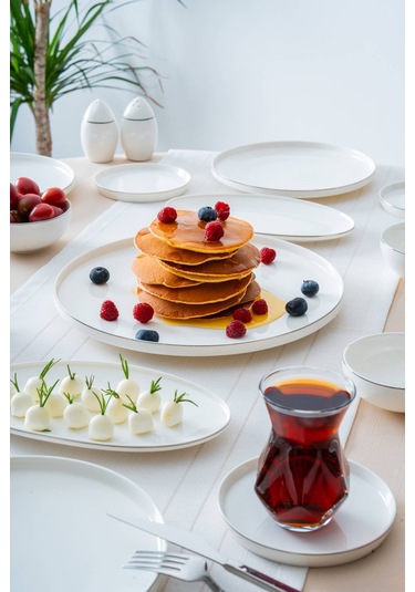 Lorelei Silver 6 Kişilik 23 Parça Kahvaltı Takımı Beyaz