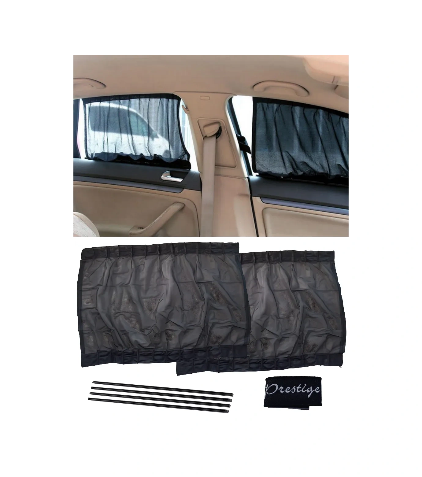 A Seller Güneş Korumalı Araç Perdesi 42-48, 60 Cm 2 Adet 250781179