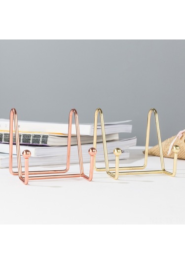 Teltree Dayanıklı Metal Kitaplık Ve Dekoratif Sergi Rafı - Altın Renk, Büyük Boy Altın