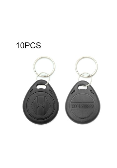 Sones 10 Adet 125khz Tk/em4100 Proximity Kimlik Kartı Çipli Anahtarlık Anahtarlık Siyah