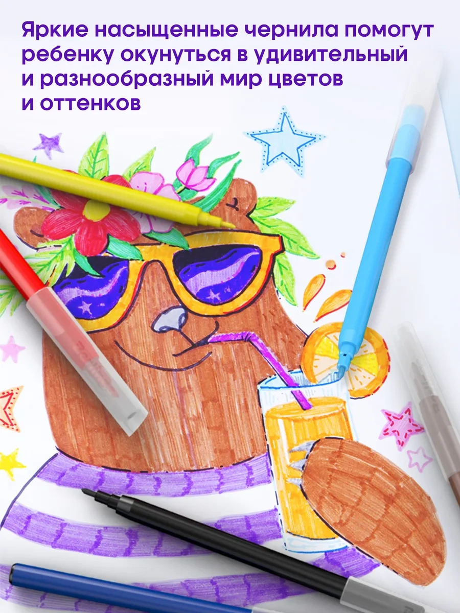 Berlingo Okul İçin 24 Renkli Yıkanabilir Çizim Keçeli Kalemleri 10651392