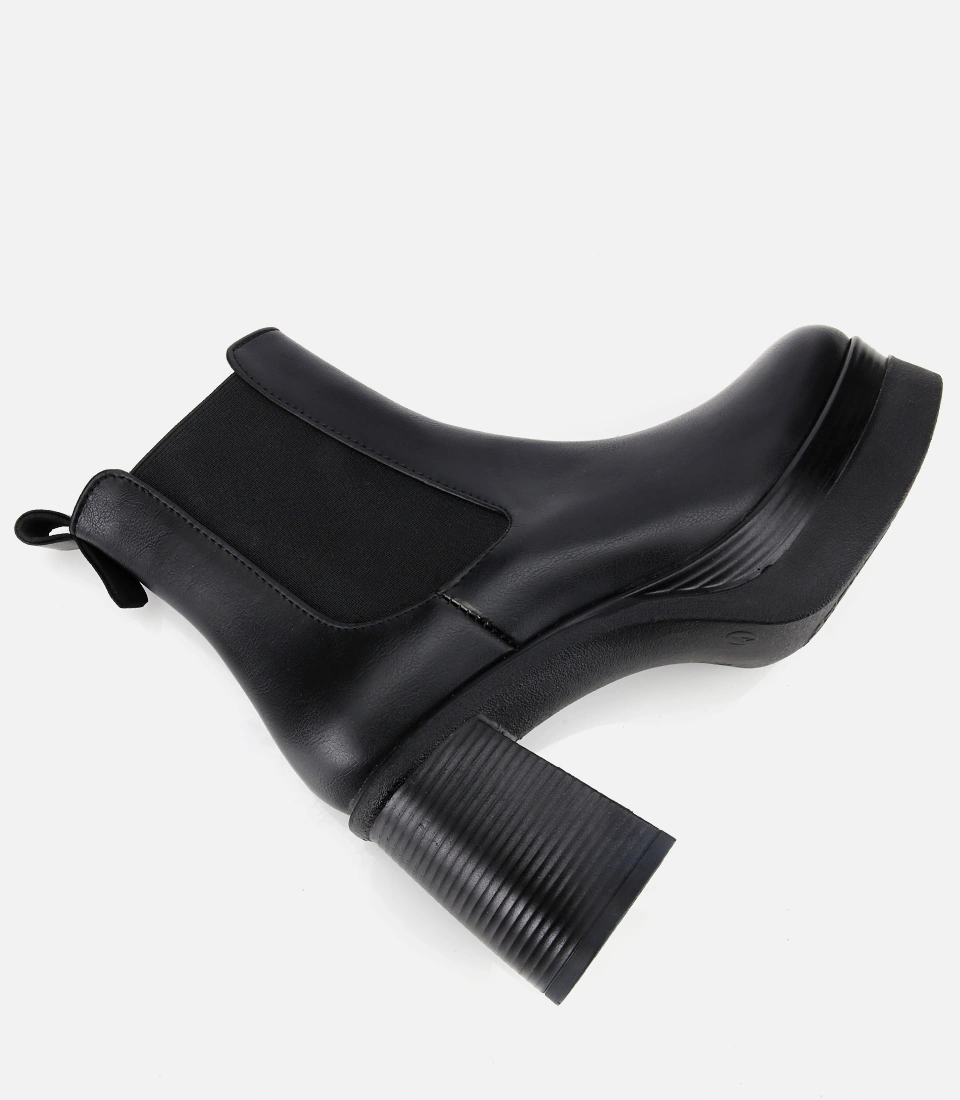 Hotiç Kadın Siyah Lastik Detaylı Kalın Topuklu Bot 01boh315070a100 01boh315070a100 Siyah