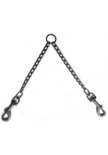 Nunbell Professional Zincir İkili Köpek Yürüyüş Gezdirme Tasma Bağlantısı Siyah