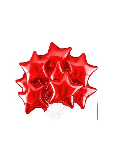 3 Adet Yıldız Folyo Balon Kırmızı 18 Inc Kırmızı