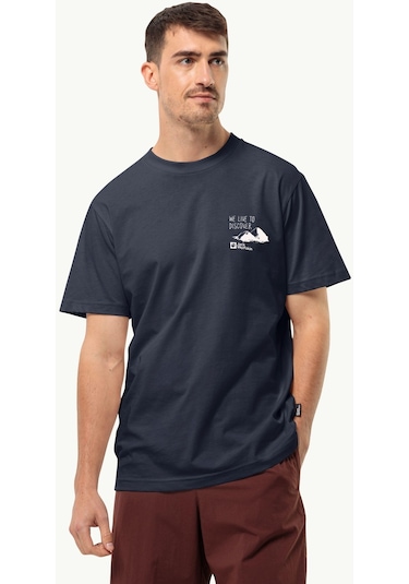 Jack Wolfskin Discover T M Erkek T-shirt-28372-lacivert Lacivert