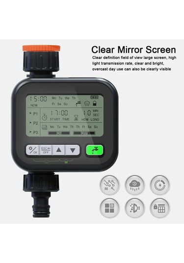 Sones Bahçe Zamanlayıcısı Otomatik Sulama Cihazı Bahçe Balkon Sulama Cihazı Akıllı Sulama Sistemi Kontrol Cihazı Siyah