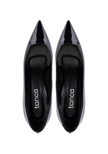 Tamer Tanca Kadın Siyah Rugan Topuklu Ayakkabı 1160 3400 Bn Ayk Sk25-26 Sıyah Rgn Siyah