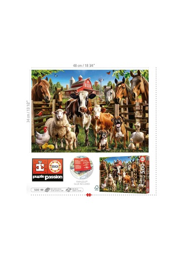 Educa 500 Parça Çiftlik Arkadaşları Hayvan Puzzle - 19905 - Farmyard Buddies