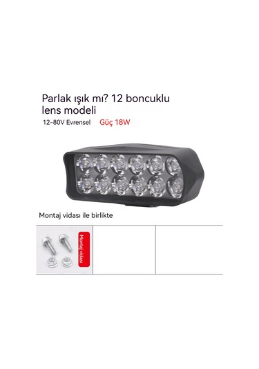 Motosiklet Lambası Modifiye Harici Spot Işık Süper Parlak 12 V60vled Far Spot Işığı B-62