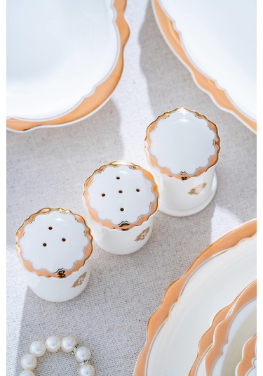 Caroline 12 Kişilik 58 Parça Porselen Yemek Takımı Beyaz