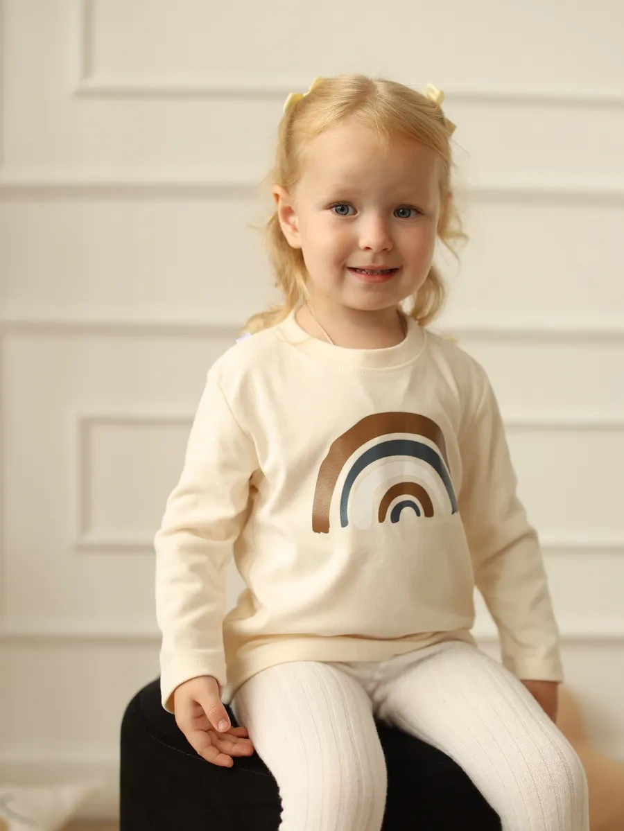 Liwen Kids Bebek İçin Uzun Kollu Çocuk Kazak Sweatshirt 179848728 Açık Bej