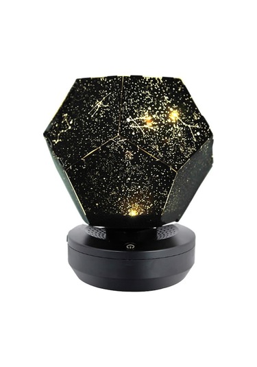 Sarı Işıklı Şarjlı Yıldız Gökyüzü Projektörü - Romantik Stüdyo Odası Dekoratif Gece Lambası