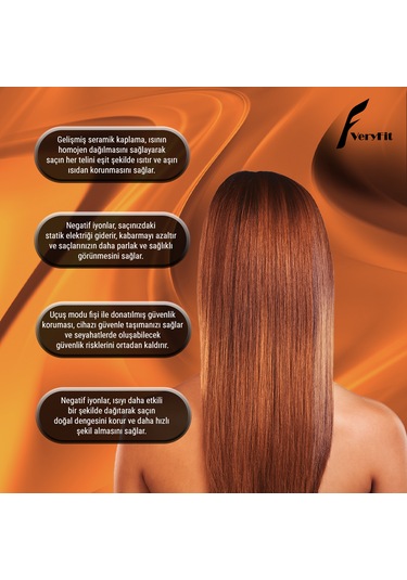 Veryfit Elektrikli Iyonik Bakımlı Seramik Kaplama Şarjlı Saç Düzleştirici