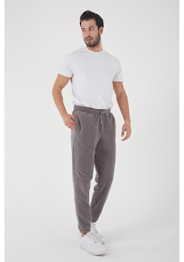 Twenty3 Erkek Regular Nakışlı Paça Lastikli Cepli Polar Eşofman 001