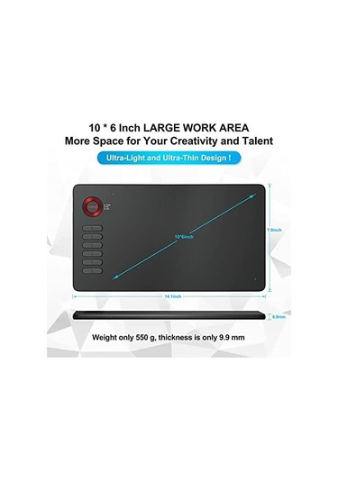 Veikk A15 8192 Levels Zoom Uyumlu 5080lpı Grafik Tablet+kalem