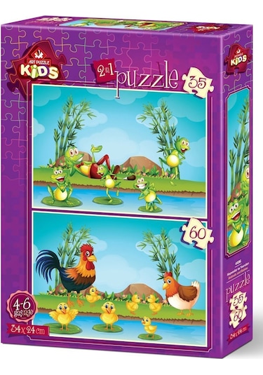 Art Puzzle 35+60 Parça Hayvanlar Ve Yavruları 4496