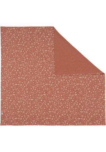 Boumini Çok Amaçlı Pamuklu Bebek Örtüsü 100 x 100 CM Bahar Çiçekli Kiremit