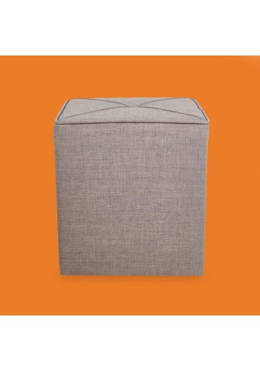 Just Home Kare Puf - Gri - 43x40x40 Cm Gri