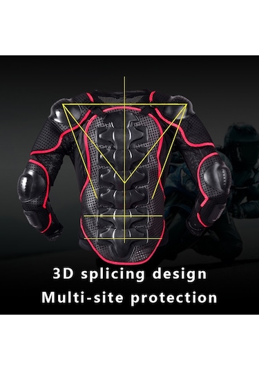 Hayalet Yarış F060 Motosiklet Zırh Takım Sürme Koruyucu Dişli Göğüs Koruyucu Dirsek Pedi Düşme Koruma Takım Elbise, Boyut: Xl Kırmızı