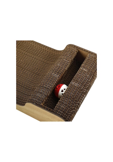 Herniks Doğal Kedi Otlu ve Zilli Toplu Kedi Tırmalama Kartonu Hr2022 44 CM