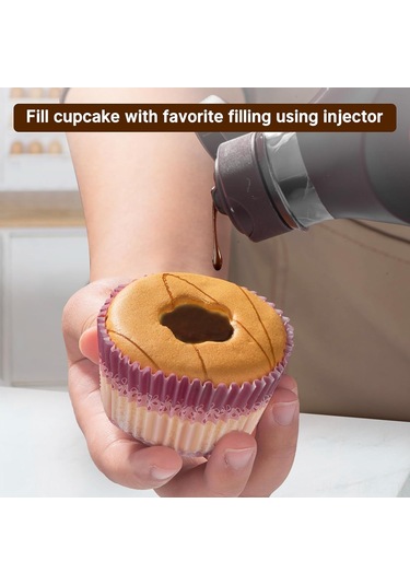 Dofolink Ev İçi Paslanmaz Çelik Cupcake Çekirdek Alıcı - Pasta, Sebze, Meyve Kalıbı İle Puf Pastalarını Doldurmak İçin Çiçek Desenli Kalıp