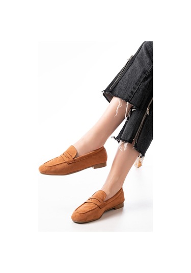 302 Taba Süet Günlük Kadın Babet Beyaz