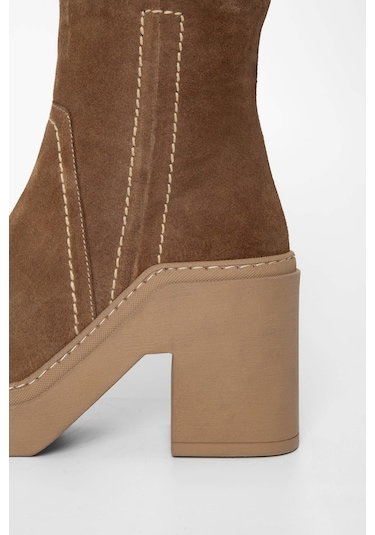 Tamer Tanca Kadın Hakiki Deri Vizon Casual Bot 33 17800 Bn Bot Sk23/24 Vızon Suet