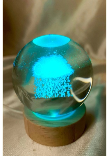 3d Led Işık Cam Küre Çok Işıklı Yağmur 7 Cm Kablolu