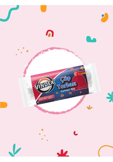 Vindex Mini Boy Çöp Torbası 40 x 47 CM Şeffaf