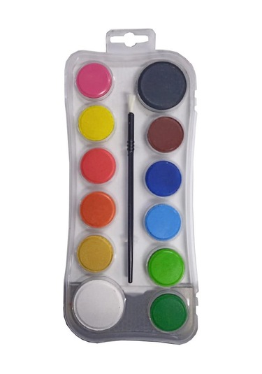 12 li Jumbo Sulu Boya 1 Adet Jumbo Suluboya 12 Renk Fırçalı Sulu Boya Seti