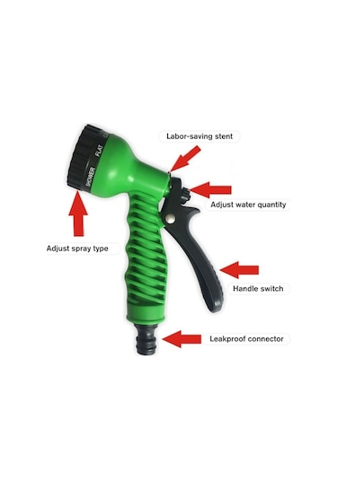 Pazly Genişletilebilir Bahçe Hortumu 25ft Mavi, Esnek Sulama, Araç Yıkama, Bahçe Sulama İçin