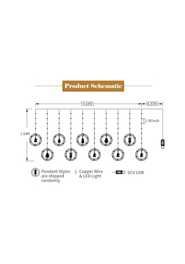 Shineyee Noel Santa Elma Kırmızı Led Perde Işıklı Süsü 3m Usb Sabit Aydınlatma Pencere Duvar Dekorasyonu
