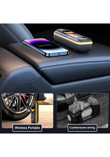 Yaozixa Kablosuz Akıllı Arabalar Lastik Hava Pompa, 4 Ön Ayar Modlu, Dijital Ekranlı, Otomatik Durdurma, 2000mah Li-po Pil, 150 Psı, Led Işık