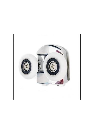 1 Adet Üst Duşakabin Tekerleği Üst Cam Rulman Krom Teker 23 Mm Beyaz - Şeffaf