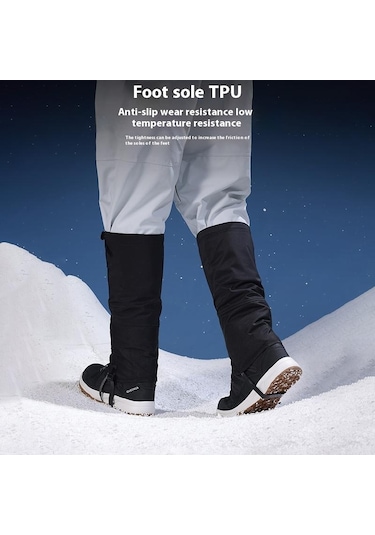 Butu Golovejoy Hx39 1 Çift Peluş Astarlı Su Geçirmez Bacak Çorapları Açık Hava Yürüyüş Tırmanma Kayak Bacak Kılıfı Turuncu