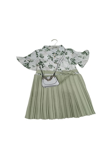 İ.can Garson Çiçekli Çantalı Kız Elbise 1422 001