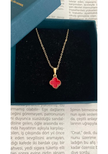 İlknur Doğal Taş Evi Çelik Kaplama Yonca Kolye