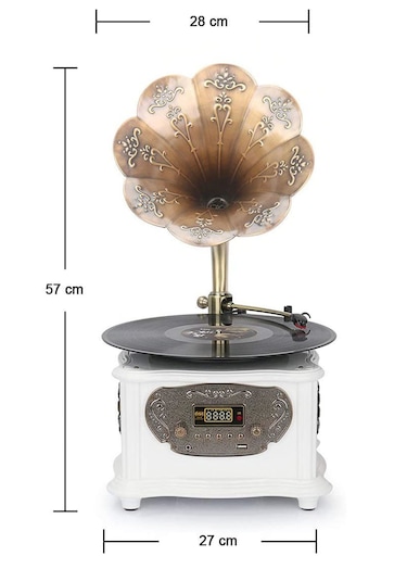 Record Master RMJ-209C Beyaz Gramafon Pikap