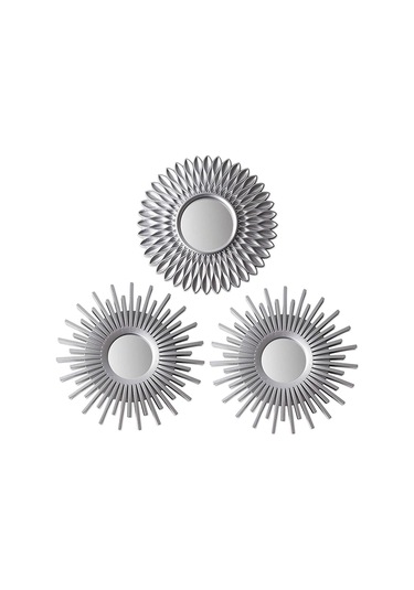 Suntek Yuvarlak Asılı Ayna Ev Şifonyer Dekor Duvar Aynaları Çiçek Şekilli Gümüş