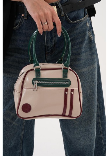 Kadın Retro Spor Ayarlanbilir Askılı El Kol Ve Omuz Çantası Bej - Kahverengi - Siyah