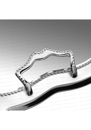 Nehir Zincir Saten Çelik Çay Tepsi