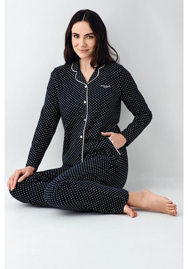 Pierre Cardin Kadın Lacivert Gömlek Pijama Lacivert