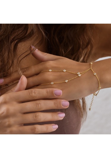 925 Ayar Gümüş Zirkon Taş Atlamalı Açık Parmak Şahmeran Altın