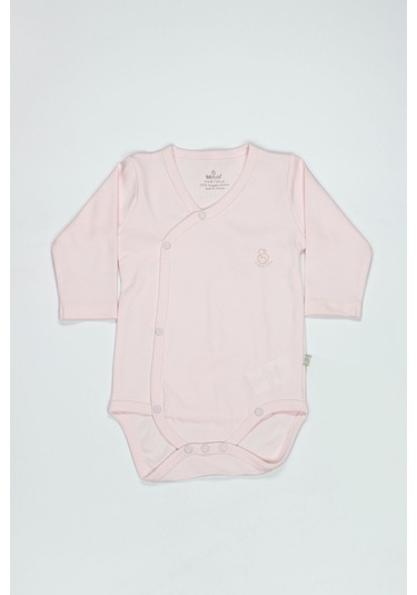 Bistyle Organik Natural Basic Style Kruvaze Uzun Kol Body Bs17102 Pembe