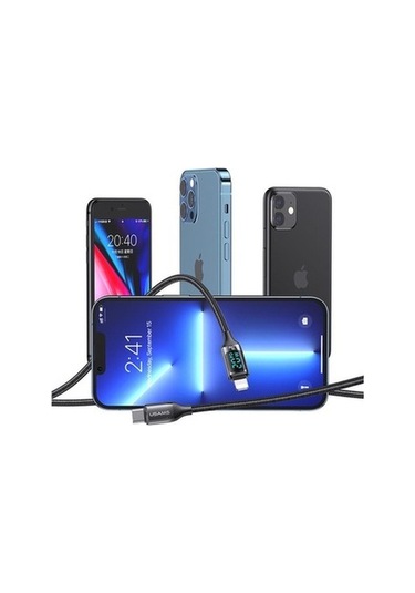 Novahub Usams Us-sj545 1.2m Pd 20w Type-c To Lightning Kablo, 100w Pd Hızlı Şarj, Led Göstergeli, Çinko Alaşımı, Ce Ve Uysal Sertifikalı