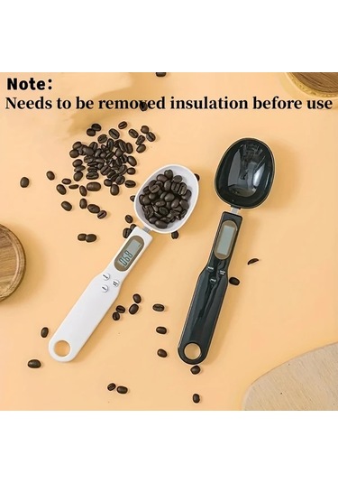 Sunshine011 Schwarz Hassas Mutfak Terazisi: 0.1g-500g, Kaşık Aksesuarlı, Lcd Ekran, Tare Fonksiyonu Siyah