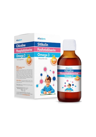 Miraderm Cognizin Sitikolin Fosfotidilserin Omega 3 Portakal Aromalı Şurup 100ml